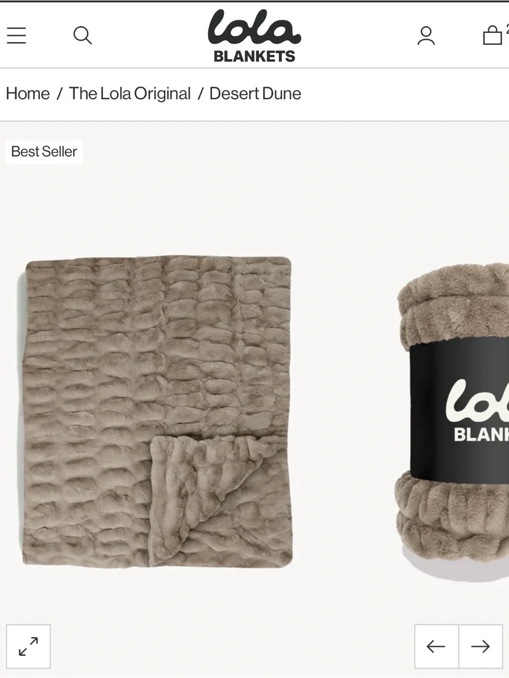 Lola Blankets Taupe Faux Fur Throw Blanket - Plush Comfort